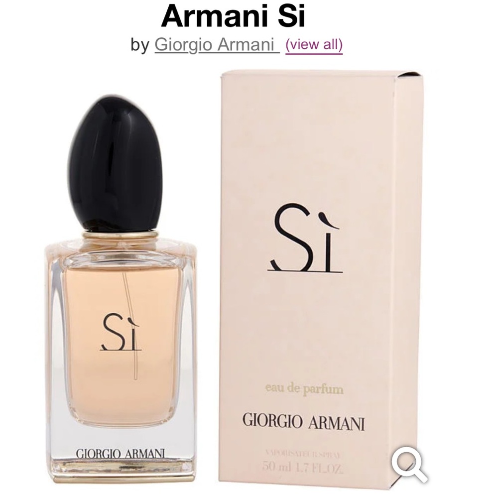 Giorgio Armani Sì perfume 1.7 oz. used a few times; no box